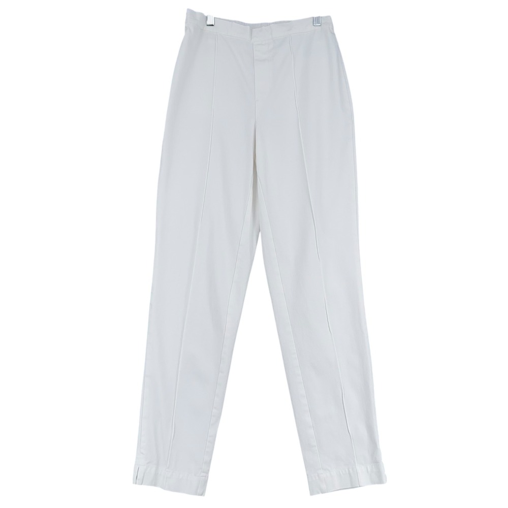 Isaac Mizrahi Live White Cropped Pants Elastic Waist Women's Size 8 Tall‎